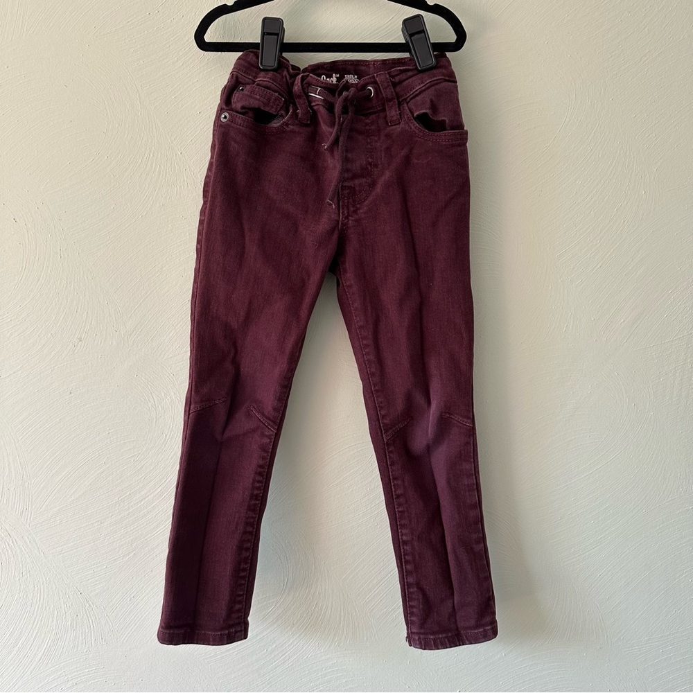Cat & Jack Maroon Jogger Denim with adjustable drawstring waist